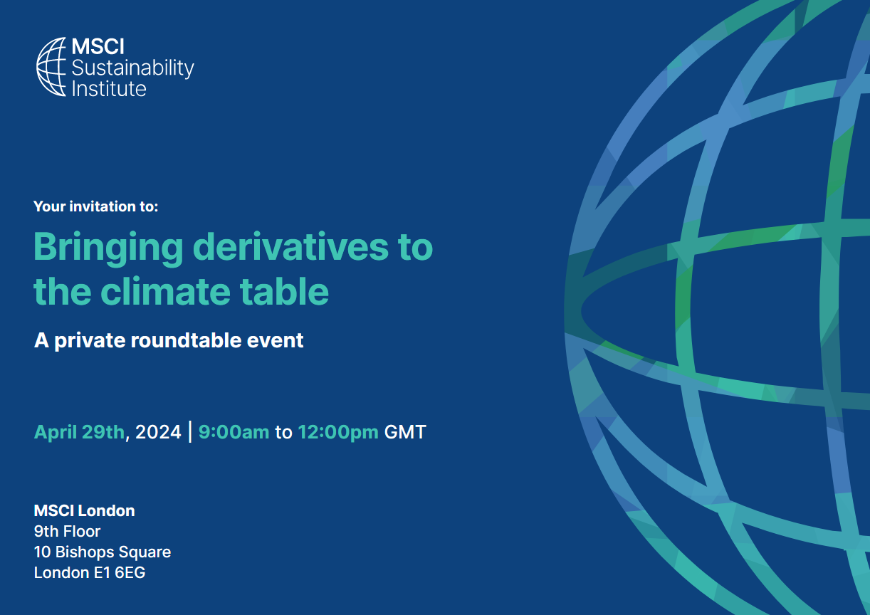 Bringing derivatives to climate reporting: Top takeaways from the Institute’s roundtable