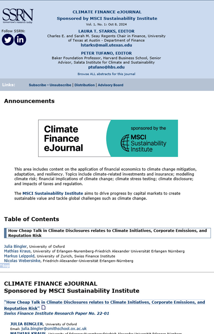 Climate Finance eJournal